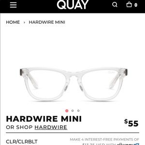 NWT QUAY HARDWIRE MINI - CLEAR BLUE LIGHT GLASSES